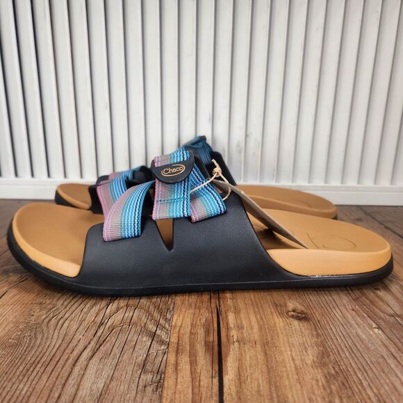 Chaco Chillos Slides Sandals Mens Sz 14 Rising Teal Colorful Beach Fun JCH108717 - Picture 4 of 12